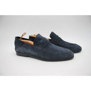 Harrys of London Tassel Loafer Men's Size 42 US 8 Navy Suede Made In Italy